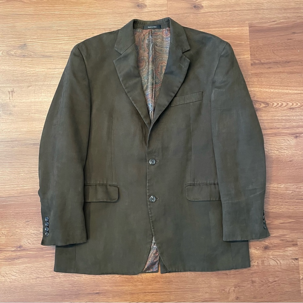 Ralph Lauren Brown Faux Suede Two-Button Blazer Sport Coat 40R